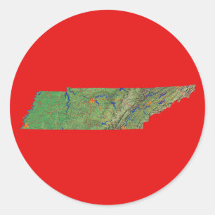 Rond Sticker Carte Tennessee