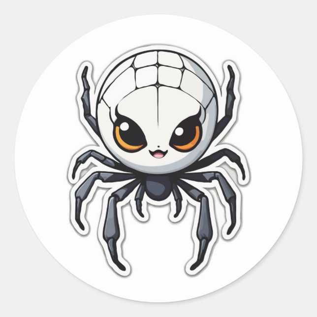 Rond Sticker Cartoon Spider - Un Arachnid Amical (Devant)