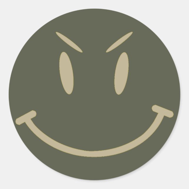 Rond Sticker Casquette de portée, Face mal, Style 2 (Devant)