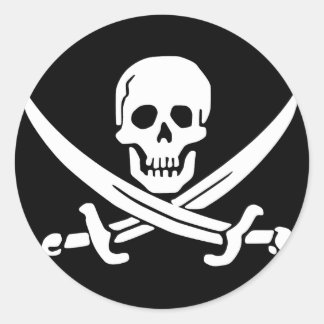 Rond Sticker Casquette d'étendue, Jolly roger - Style 7