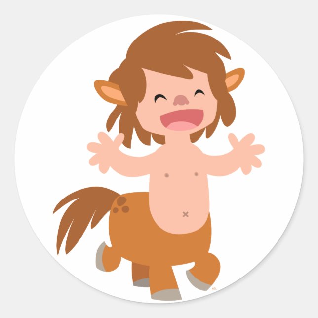 Rond Sticker Centaur petit dessin animé (Devant)