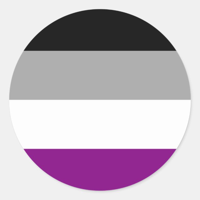 Rond Sticker Cercle Pride Asexuel (Devant)