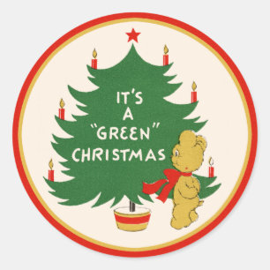 Rond Sticker "C'est un Noël vert"