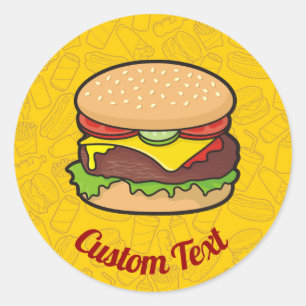 Rond Sticker Cheeseburger
