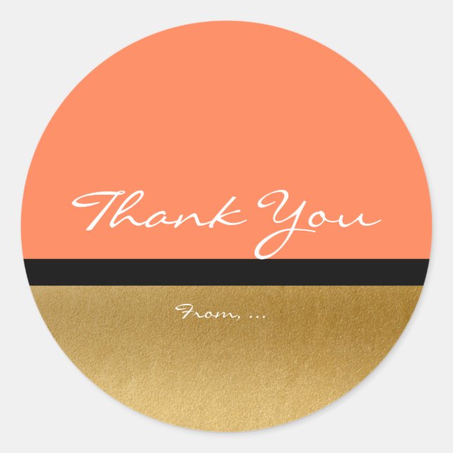Rond Sticker chic glam moderne Coral & Or (Devant)