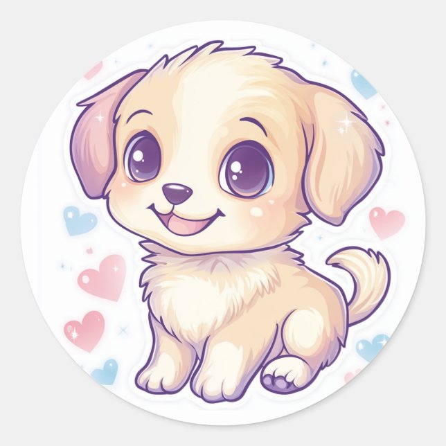 Rond Sticker Chien Chien Chien Brown (Devant)