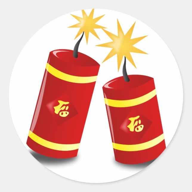 Rond Sticker chinois pour le Nouvel An (Devant)
