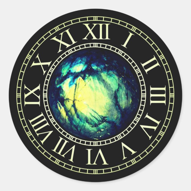 Rond Sticker Chrono Mistica - Labradorite verte (B) (Devant)