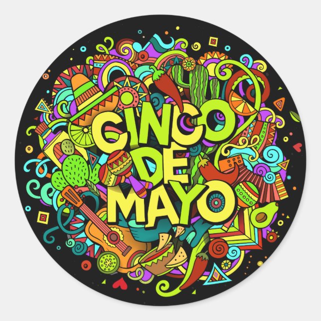 Rond Sticker Cinco de Mayo (Devant)