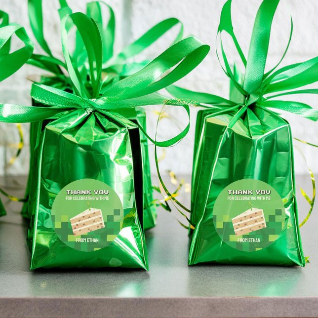 Rond Sticker circulaire en Merci de gâteau pixelé (Créateur téléchargé)