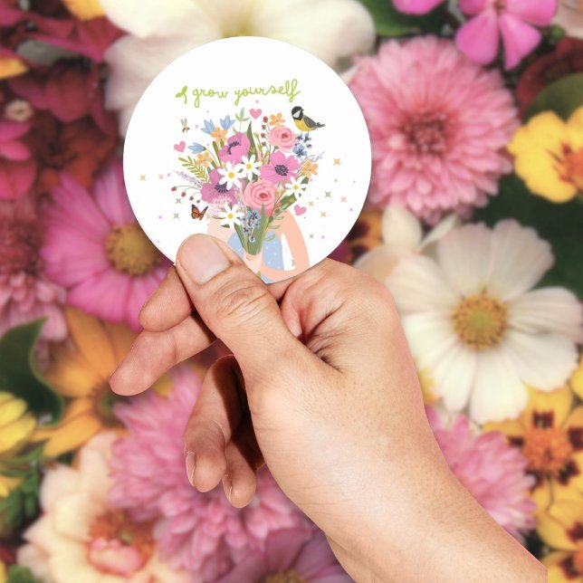 Rond Sticker circulaire "Grow Yourself-You" (Créateur téléchargé)