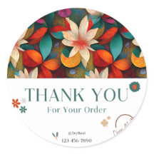 Sticker circulaire "Merci" - Gratitude gracieuse