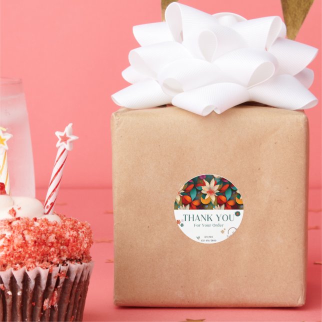 Rond Sticker circulaire "Merci" - Gratitude gracieuse (Fête)