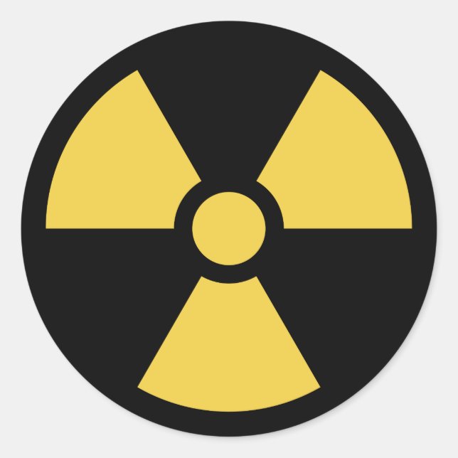 Rond Sticker circulaire radioactif jaune sur noir (Devant)