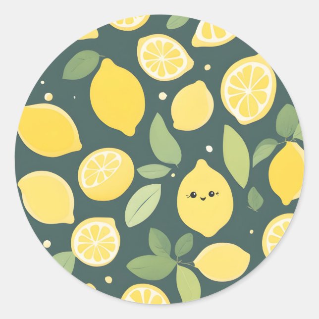 Rond Sticker citron sourire (Devant)