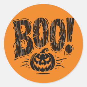 Rond Sticker Citrouille de Boo Bold Halloween
