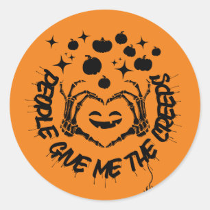 Rond Sticker Citrouille Halloween Personnes déplaisante