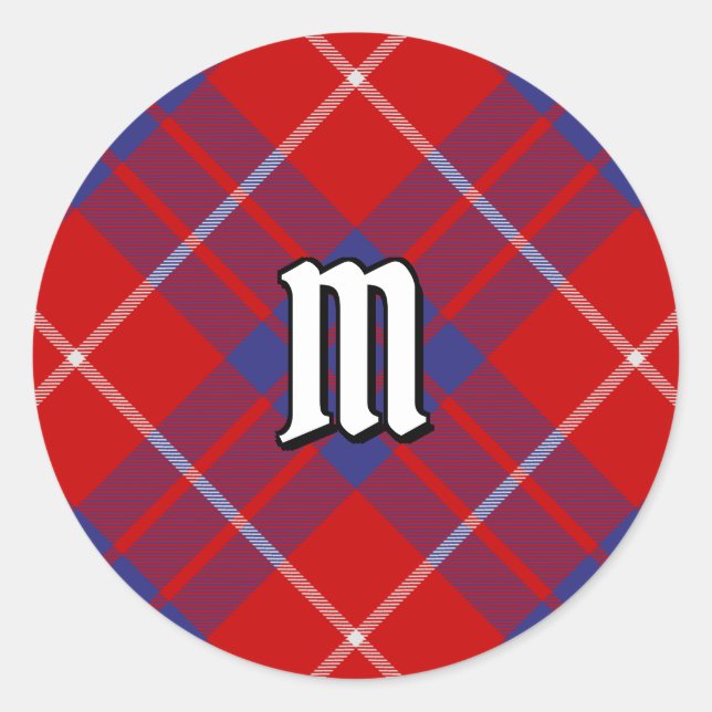 Rond Sticker Clan Hamilton Red Tartan Classic Round (Devant)