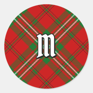 Rond Sticker Clan Scott Red Tartan Classic Round