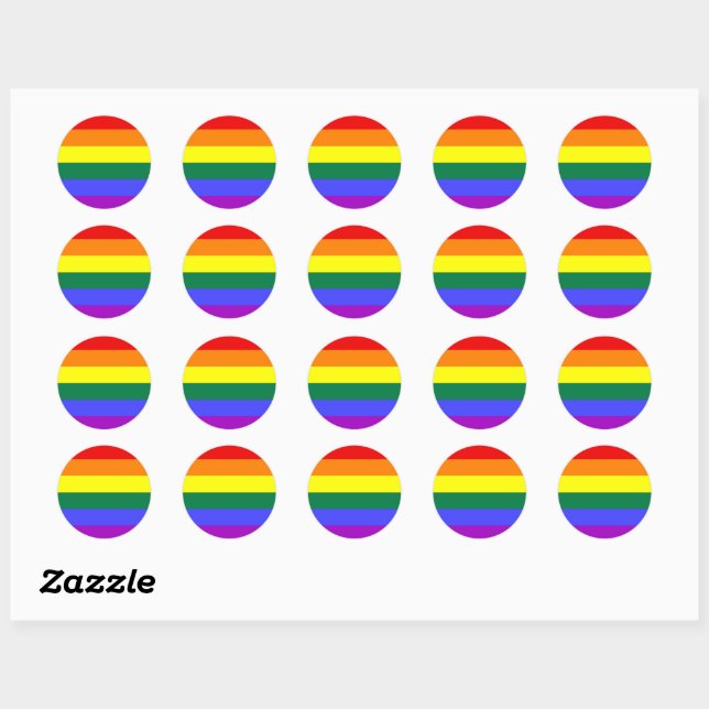Rond Sticker Classic Rainbow LGBT Pride (Feuille)