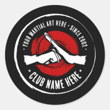Sticker Classic Round Club Martial Arts Club
