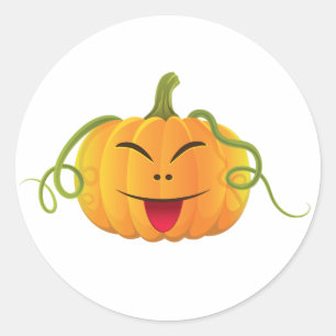 Rond Sticker classique Citrouille d'Halloween jack-o-la