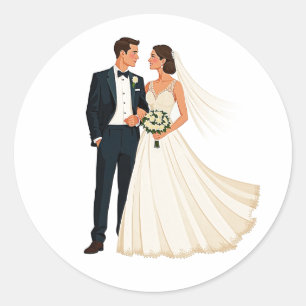 Rond Sticker classique en couple Mariage