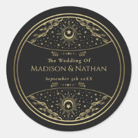 Sticker classique Mariage de Tarot Elegant Or