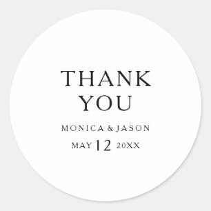 Rond Sticker classique minimaliste Merci de mariage Fav