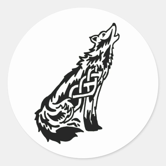 Rond Sticker classique Wolf (Devant)