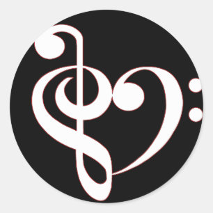 Rond Sticker Clef Heart