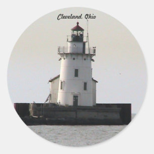 Rond Sticker Cleveland OH Lighthouse (Soirée)