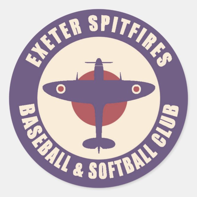 Rond Sticker Club de baseball Exeter Spitfires 3 pouces (Devant)