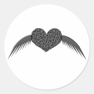 Rond Sticker Coeur d'Amour Gothique