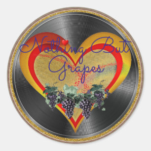 Rond Sticker Coeur De Raisins