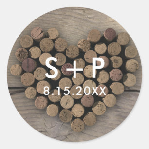 Rond Sticker Coeur Vin Cork