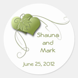 Rond Sticker Coeurs Vertes