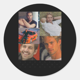 Rond Sticker Collage Paul Walker