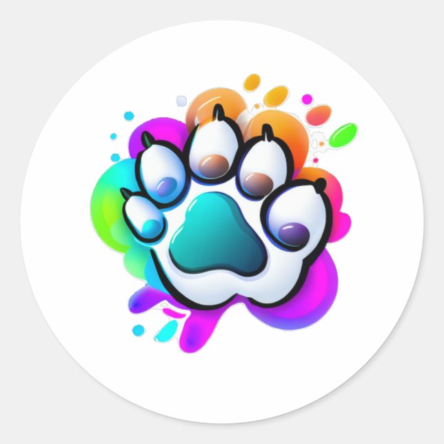 Rond Sticker coloré Emoji Paws (Devant)