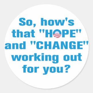 Rond Sticker contre Obama pour "l'espoir" et "le change
