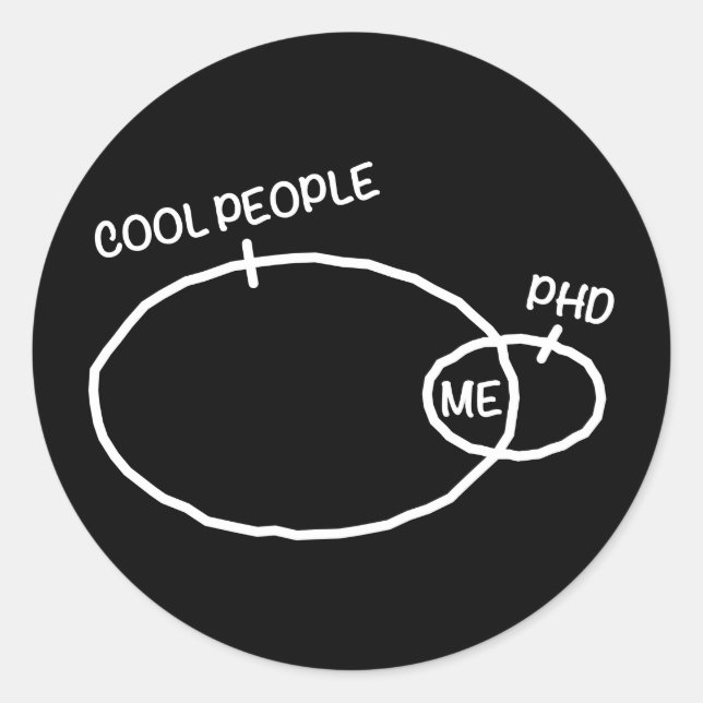 Rond Sticker cool PhD (Devant)