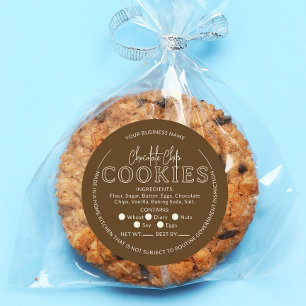 Rond Sticker Cottage Cookies Brown à chips de chocolat