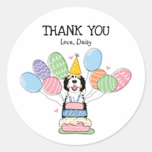 Rond Sticker couleur Tri noir Sheepadoodle Favoriser Ta