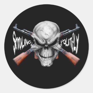 Rond Sticker crâne n' Guns