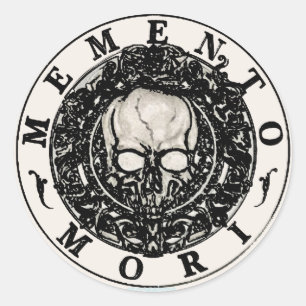 Rond Sticker crânien Memento Mori