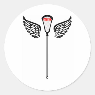 Rond Sticker CrosseWings Design Lacrosse