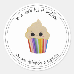 Rond Sticker Cupcake