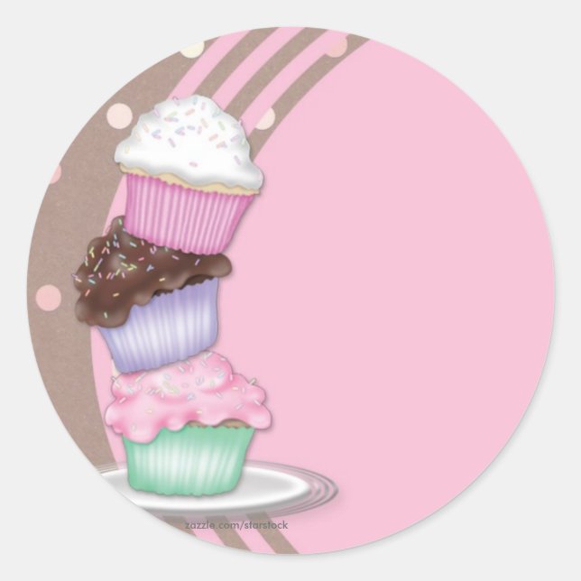 Rond Sticker Cupcakes (Devant)