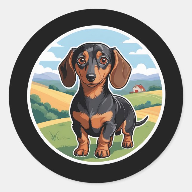 Rond Sticker Dachshund (Devant)