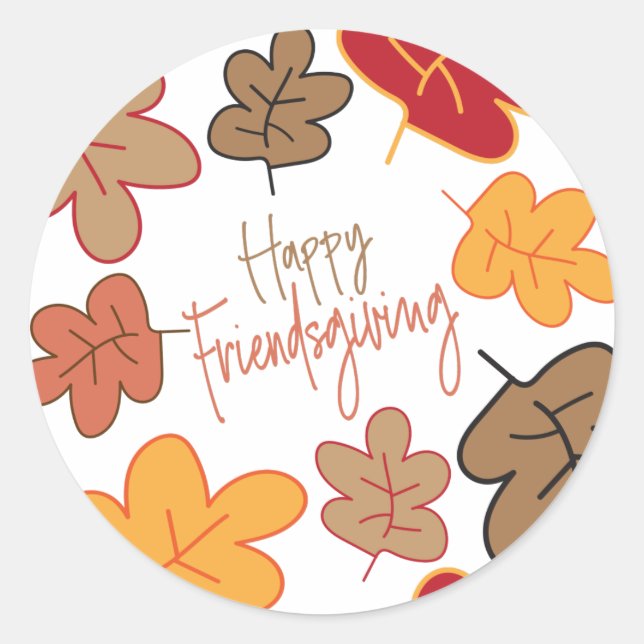 Rond Sticker d'action d'automne moderne (Devant)